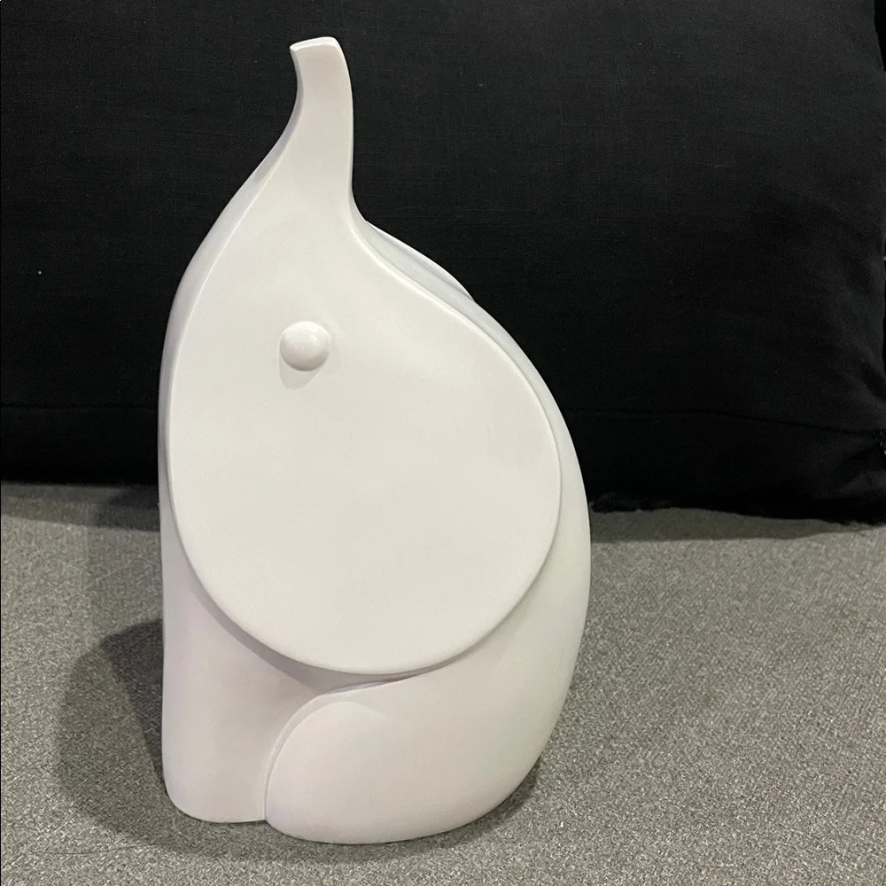 Jonathan Adler Modernist White Elephant Figurine Single Bookend